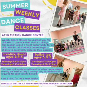 Young Dancer Weekly Classes Summer
